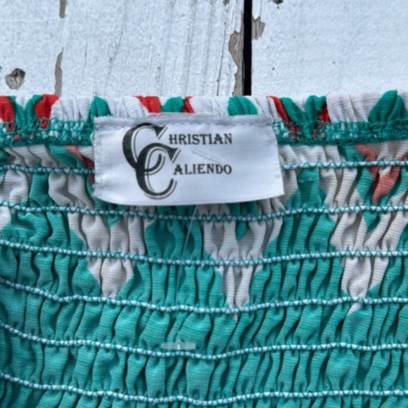 Vintage Christian Aliendo Strapless Zig Zag Maxi Dress - Picture 4 of 4